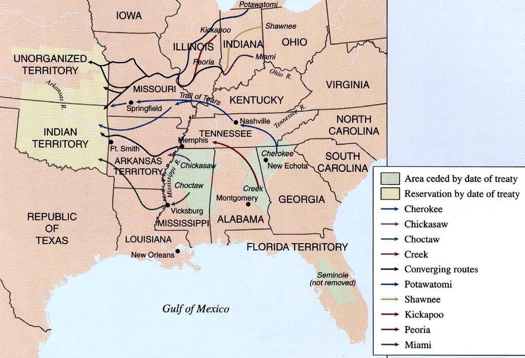 Map 6 Indian Removals: Southeast