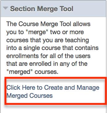 To merge new courses, click on the Setup New Merged Course button. 4. Select the source courses: You will see the Select Courses to Merge page, which lists all the classes you are teaching.