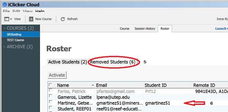Sync Grade Error Note: When you remove a student from the active students tab, they will be moved to the removed students tab and will no longer have access to your course.