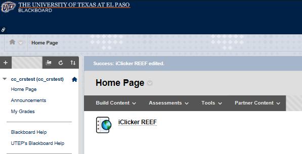 An iclicker REEF icon will now appear on the Home Page of your course. Direct your students to use the iclicker REEF-association link.