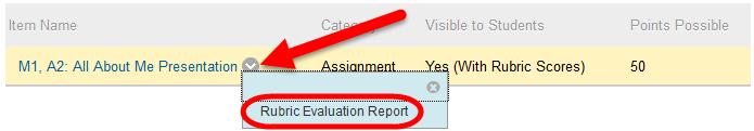 If you want to evaluate a rubric or its use in your course, you can run the report at any point in the grading process. 1.