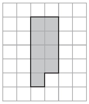 8. The shaded shape is drawn on a grid of centimetre squares. (a) Find the perimeter of the shaded shape.