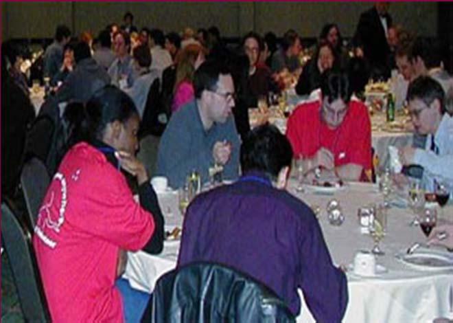 CONFERENCE SOCIALIZING The more connections new attendees make, the more likely they are to return. Conferences have usually scheduled social events or dinners.