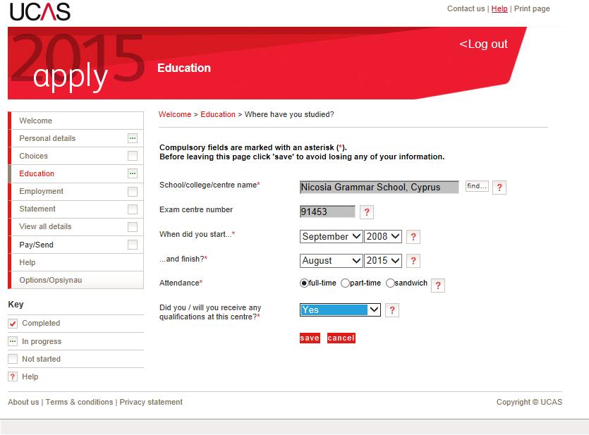 Education continued Fill out the page as