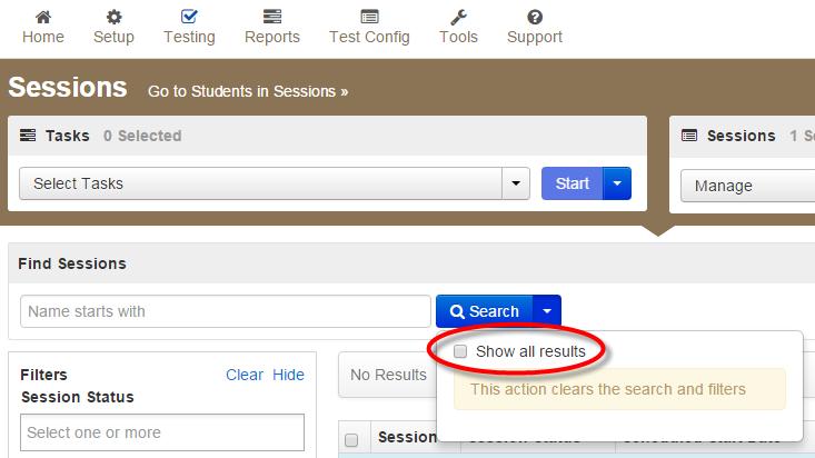3. Once students are added and the session is saved, the students will then appear under Assigned Students.
