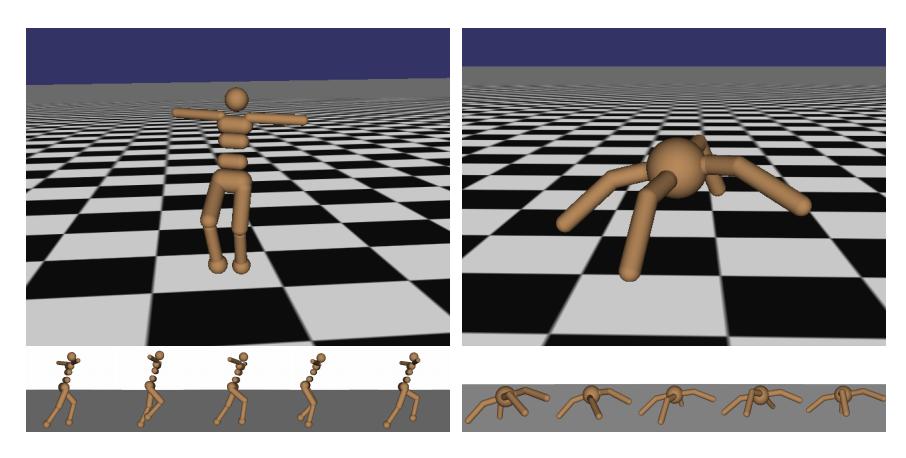 Robot Locomotion Objective: Make the robot move forward State: Angle and position of the joints Action: Torques applied on