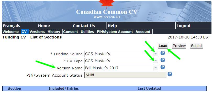 Canadian Common CV (cont d.