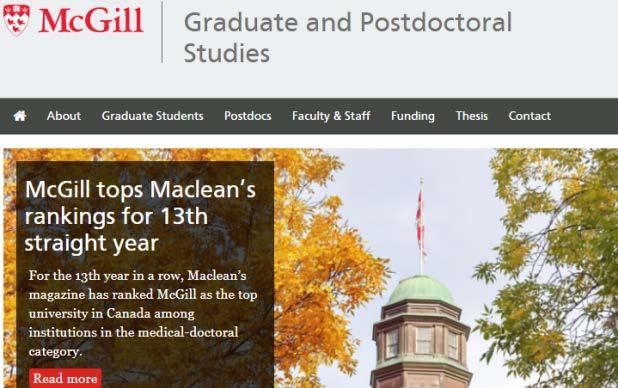 JOIN GPS ONLINE! GPS Home Page www.mcgill.