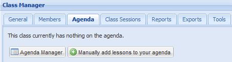 Agenda The Agenda tab allows the instructor to create or edit the learning plan or agenda for a class.
