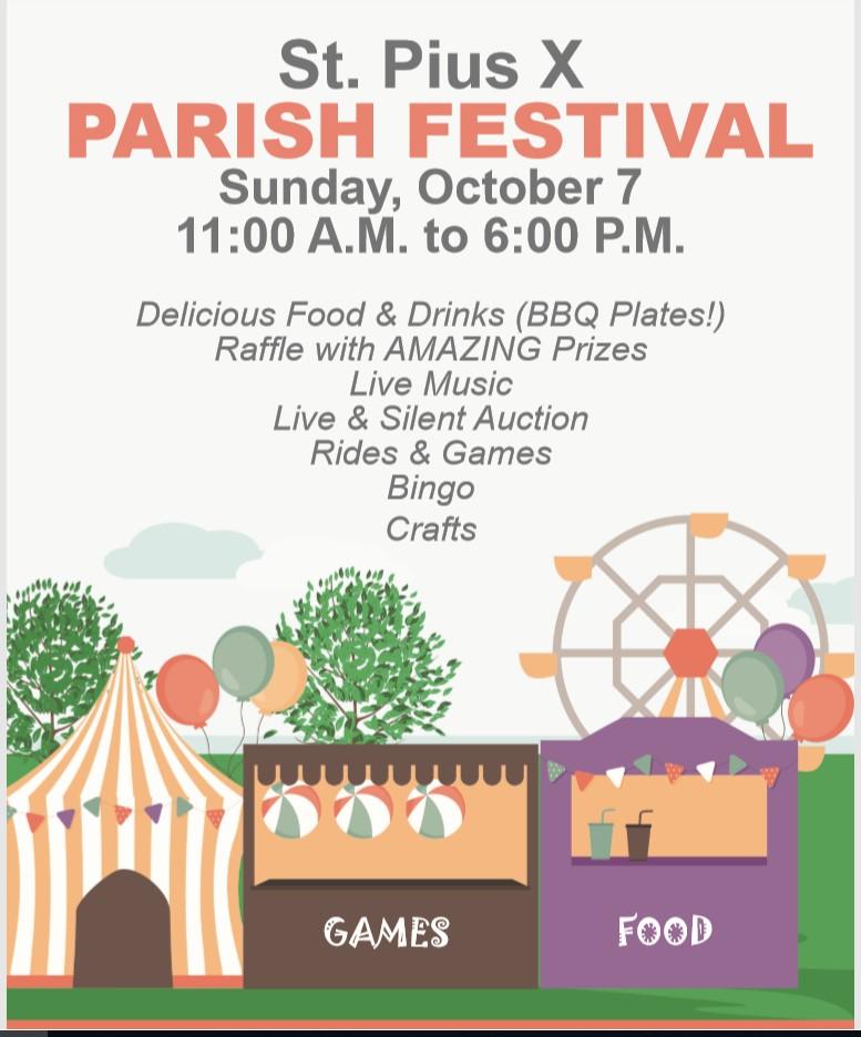 Our school will be in charge of the rides and games during our Parish Festival, more details