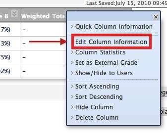The Grade Center includes a Weighted Column in your default Grade Book.