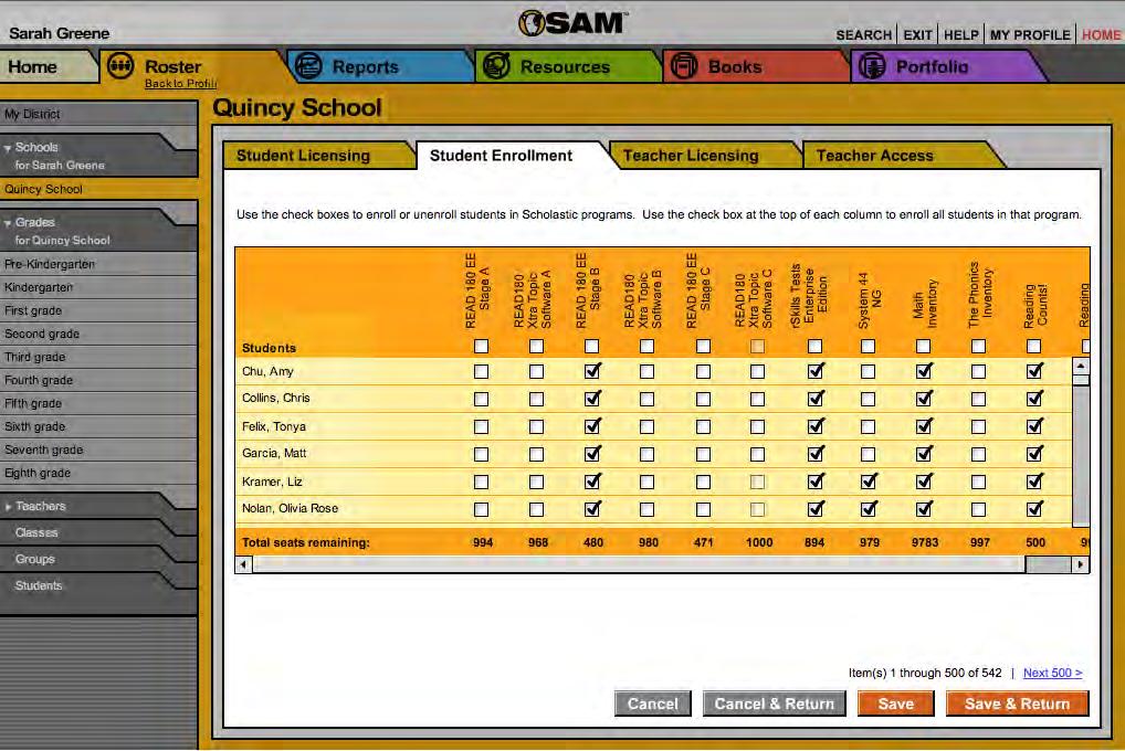 To enroll students in rskills Tests from the class s Profile Screen: 1.