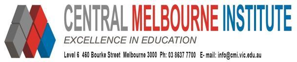F26 APPLICATION FOR ENROLMENT Please complete this form and return to Central Melbourne Institute with any supporting documents required.