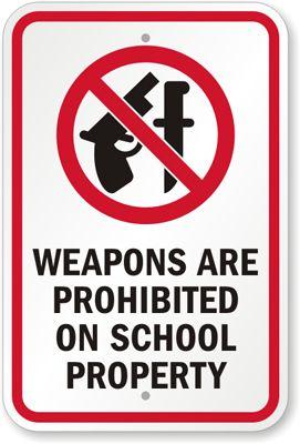 WEAPONS You will be reported to the police and the superintendent of schools or his/her designee immediately The Gun