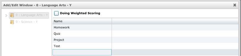 The Doing Weighted Scoring option will default to base a student s final grades by percentage.