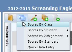 VIEW The View icon will allow the user to change the gradebook page.