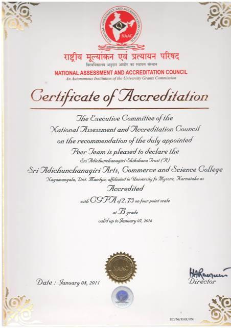 ANNEXURE Certificate of Accreditation SAC College of Arts,