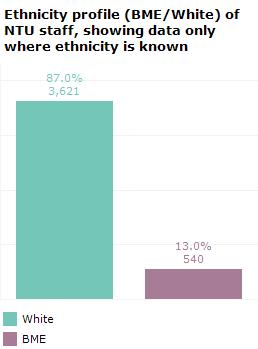 0% of those staff who disclosed their ethnicity were BME 19, an increase from 12.