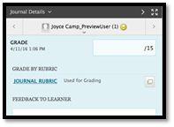 Step 2 From the Full Grade Center page, click a Needs Grading icon for the activity you want to grade.