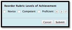 Step 7 Click the More Options arrow following the names of each Level of Achievement column or the names of each Criteria rows