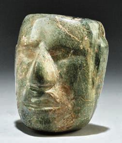 Lot 598 A Mezcala Carved Stone Head, c. 200 BC AD 300, h.