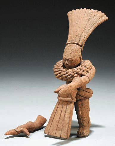 Ancient Mesoamerican Art, Museum of Fine Arts, Houston, Traveling Library Exhibition, 2000-2001. $300/500 Lot 620 A Veracruz Pottery Figure of a Warrior, c. 600 900, h.