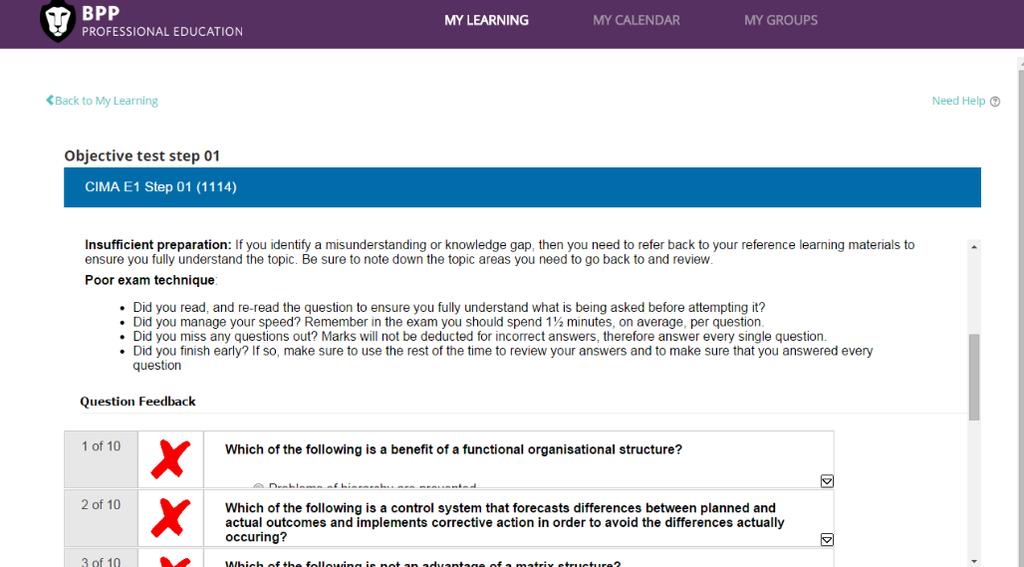 BPP Online Classroom: Achievement ladder Assessments can be online quizzes, objective tests