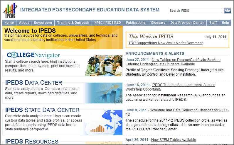 You can access the Data Provider Center from the IPEDS home page, or from https://surveys.nces.ed.gov/i peds/.