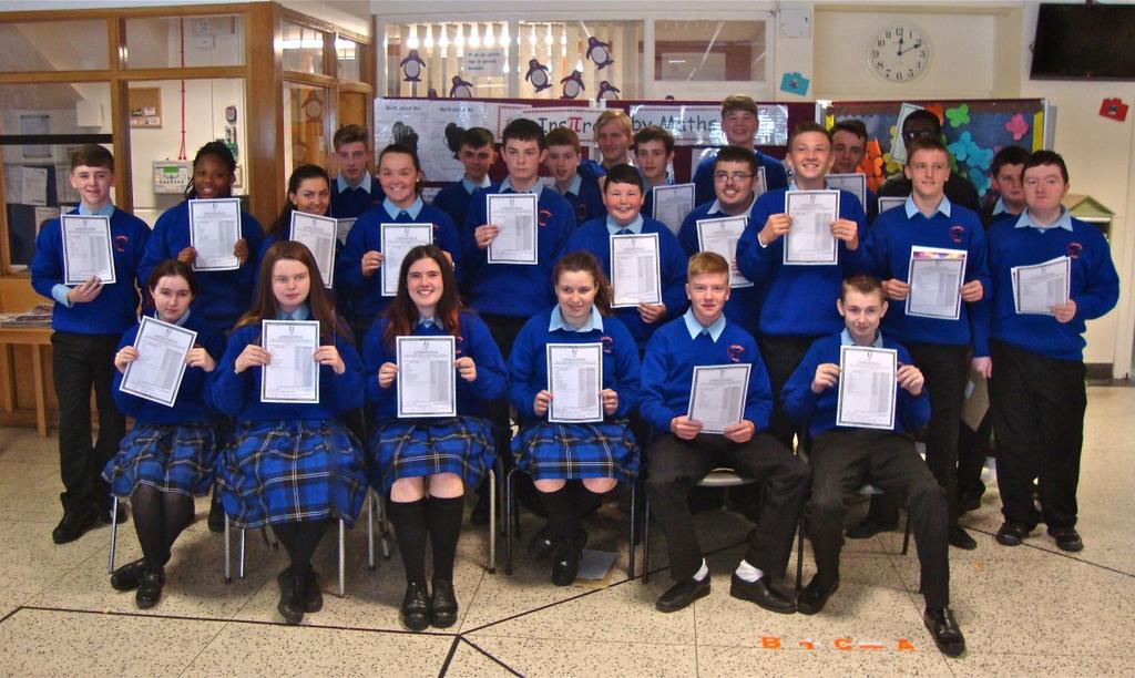 JUNIOR CERTIFICATE 2015 Congratulations also goes to our 2015 Junior Certificate students who did really well in their exams.