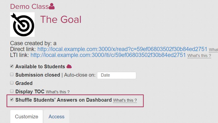 9.2 Randomize / shuffle students' appearance on dashboard When clicking on an answer in the dashboard, a list of students (who