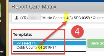 3) Confirm the correct Grading Period (Quarter) is highlighted. If not, click the correct quarter.