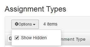Creating New Assignment Types Select Grade Book > Gradebook Setup Assignment Types screen To create assignment types, click the New button. 1) Enter a name for the new Assignment Type.