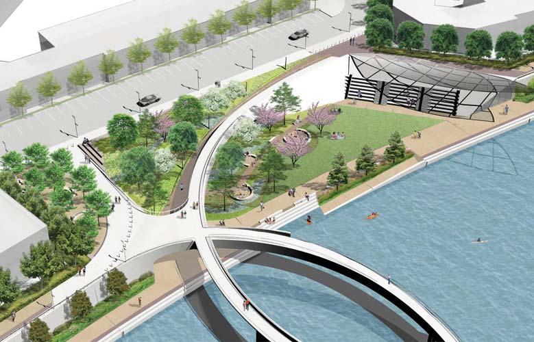 The Trinity River Promenade will be a system of urban parks connecting lakes, canals and