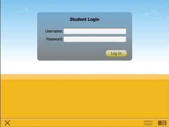 Instruct students to type their Username and Password into the boxes provided, then