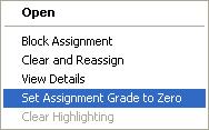 Step 7: To unblock an assignment, select the blocked assignment and click the Block button again. The disappears. The assignment is now unblocked and a student is able to open it.