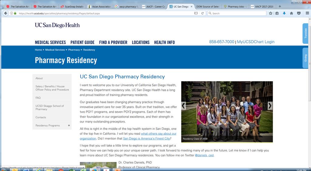 UCSD Residency Program http://health.ucsd.