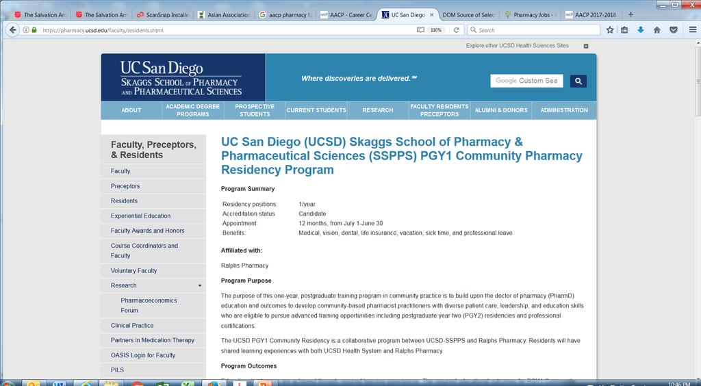 UCSD Community Pharmacy Residency