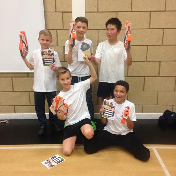 Some of our year 6 children represented our school in a Laser Tag competition.