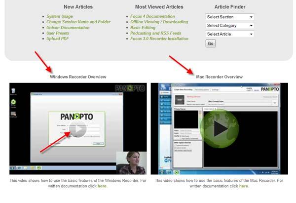 Now, go to the Panopto Website address below, scroll down the page a little way and watch the Recorder Overview video.