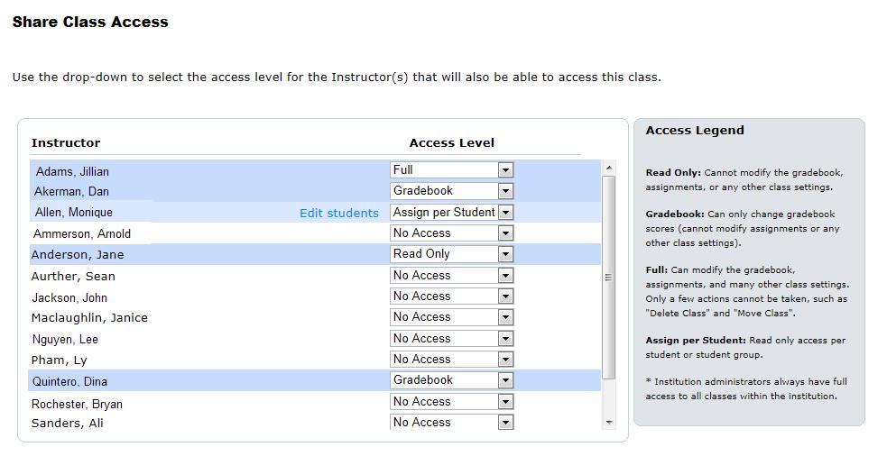 CLASS OPTIONS The Class Options section allows you to change settings such as when students can enroll, student activity notifications, turning on the class forum, and where students can take ALEKS