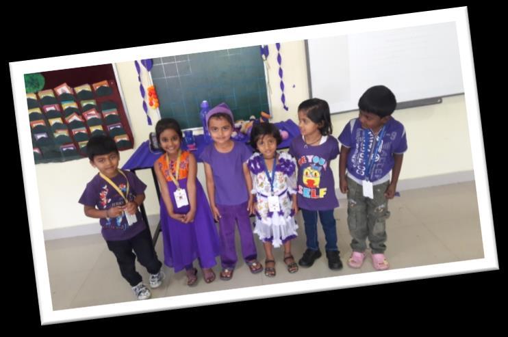 Children came dressed in different shades of Purple colour and