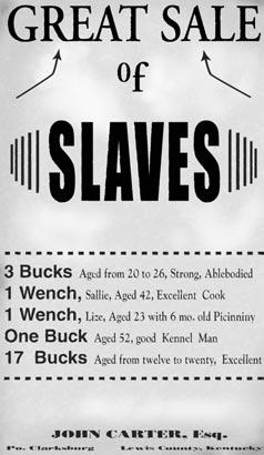 Using the Readers Student Reproducibles Name Slaves for Sale Directions: Read the information on this poster for the sale of slaves and answer the questions below. 1.