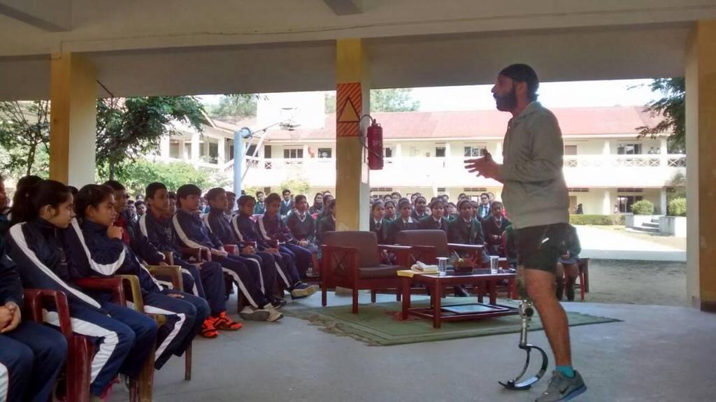 Students from classes IX-XI attended an interactive session with him where he urged the students to believe in themselves as he reiterated, We are the boss of our own