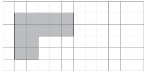 7. The shaded shape is drawn on a grid of centimetre squares.
