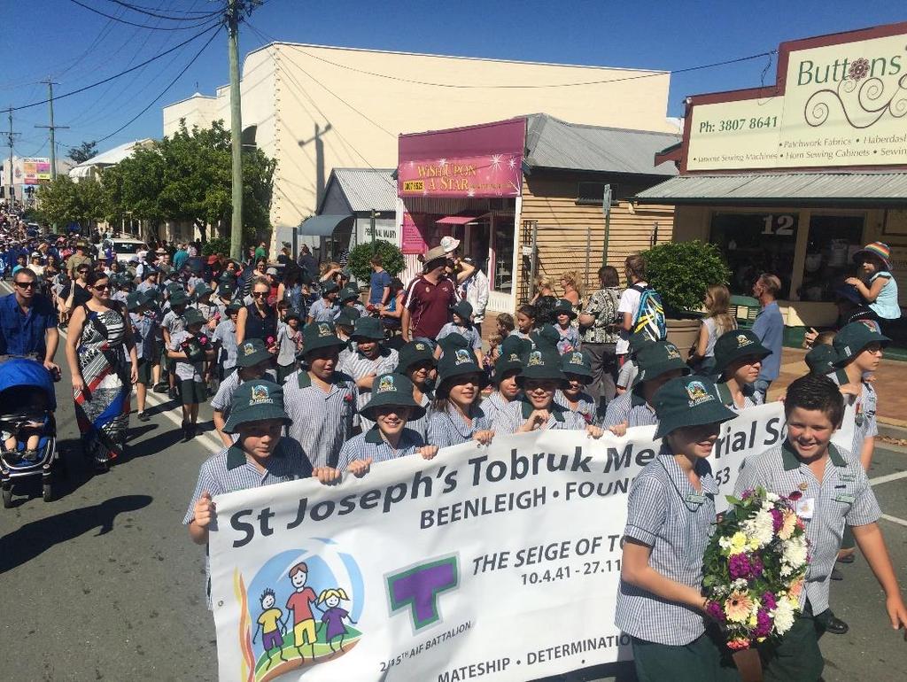 Appendix 1 The school marches each year in the Beenleigh RSL Anzac Day March honouring all
