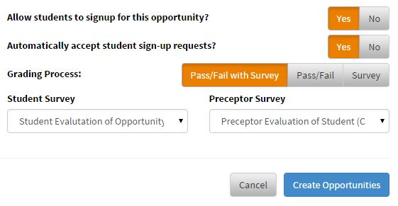 The first 2 questions are defaulted to Yes for very good reasons. Allow students to sign up for this opportunity?