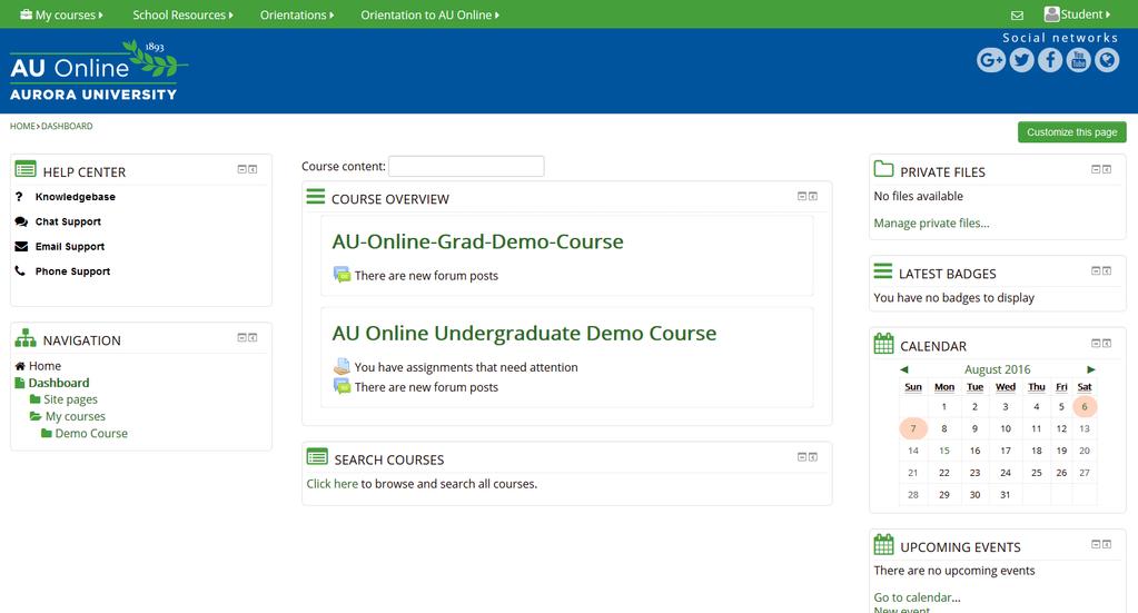Alternatively, you can click the Dashboard link to visit the course overview page and see all the active courses you have registered for. To view a specific course, click the course s title.