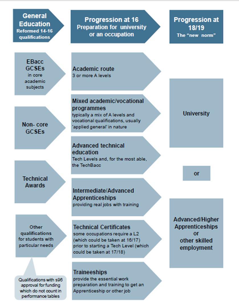 14-19 Academic & Vocational Pathways (as supplied by the