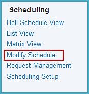 Enrolling One Student in a Class Use the Modify Schedule page to add classes to a student s schedule