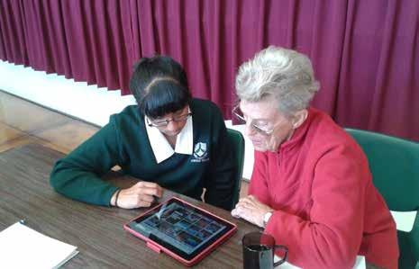 e-learning and the Community: A group of Year 10 students have been working with Age Concern Avondale to teach older folks how to use mobile devices such as ipads, tablets and mobile phones.